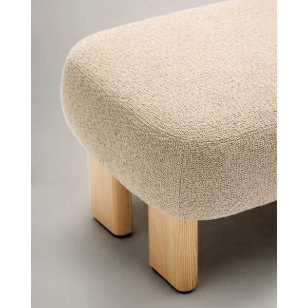 Smėlio spalvos iš šenilinio audinio taburetė Nema – Kave Home-image-4