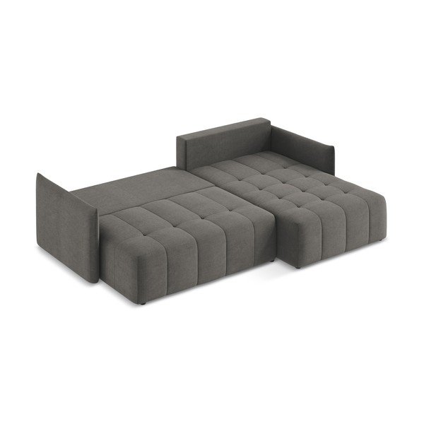 Tamsiai pilkos spalvos sulankstoma/su sandėliavimo vieta kampinė sofa (su dešiniuoju kampu/su gultu) Moku – Makamii-image-4