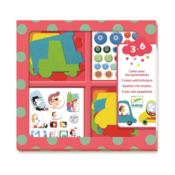 Djeco Cars lipdukų rinkinys vaikams-image-2