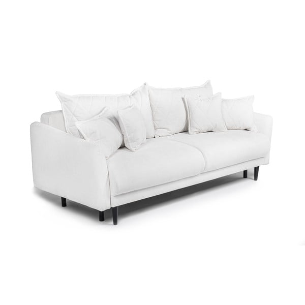 Baltos spalvos iš kordinio velveto sulankstoma/su sandėliavimo vieta sofa 215 cm Bjork – Bonami Selection-image-3