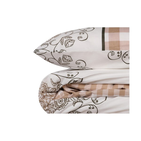 Baltos spalvos/rožinės spalvos iš ranforce medvilnės viengulė patalynė 140x200 cm Nazenin – Mijolnir-image-2