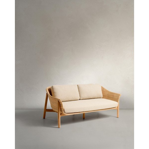 Smėlio spalvos/natūralios spalvos iš audinio sodo sofa Galea – Kave Home-image-2