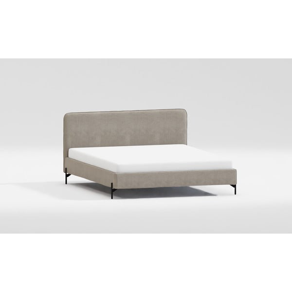 Dvigulė lova šviesiai rudos spalvos audiniu dengta su lovos grotelėmis 200x200 cm Barker – Ropez-image-4