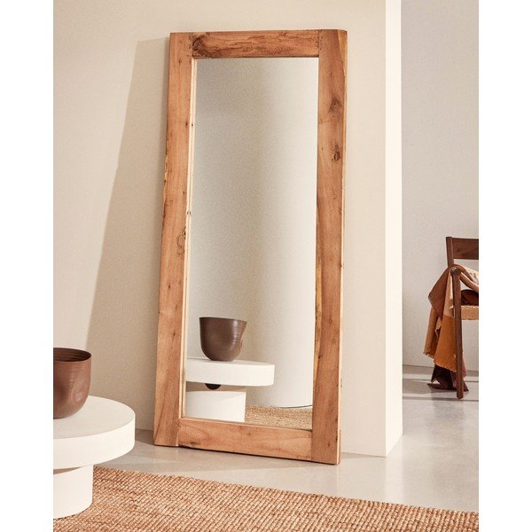 Sieninis veidrodis su medžio masyvo rėmu 80x180 cm Maden – Kave Home-image-1