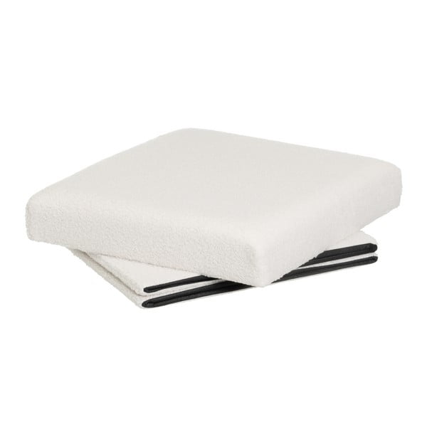 Iš boucle pufas baltos spalvos Ecru – Casa Selección-image-2