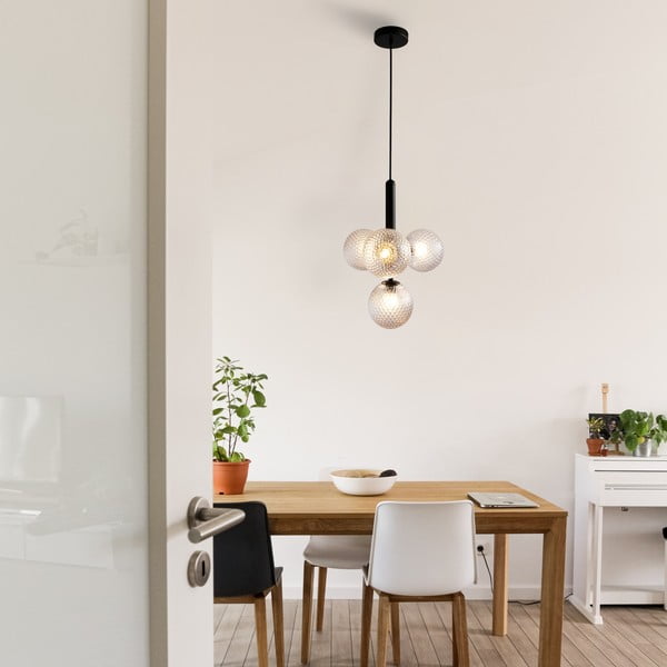 Juodas pakabinamas šviestuvas SULION Musa, aukštis 120 cm-image-1