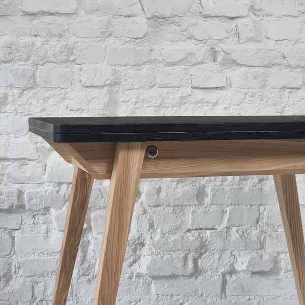 Prailginamas valgomojo stalas su uosio dekoro stalviršiu 65x90 cm Envelope – Ragaba-image-3