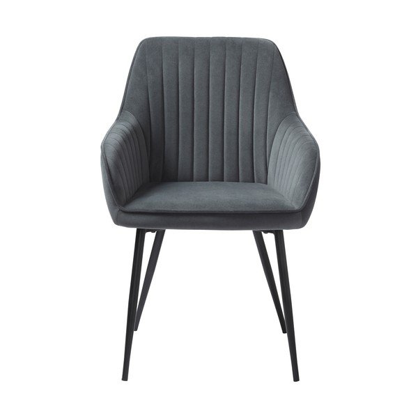 Iš aksomo valgomojo kėdė pilkos spalvos Melfort – Unique Furniture-image-1