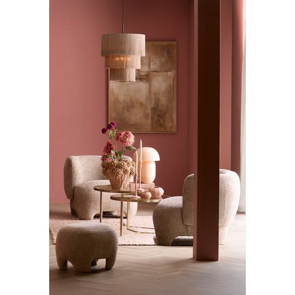 Taupe spalvos kabantis šviestuvas ø 10 cm su tekstiliniu gaubtu Malaika – Light & Living-image-2