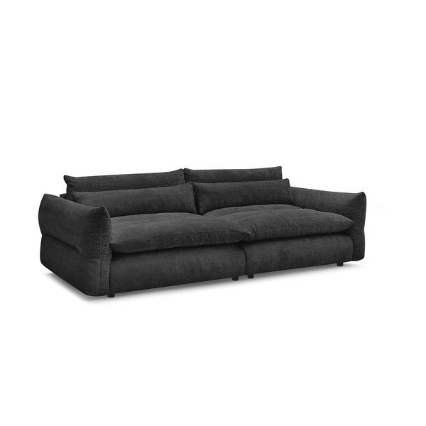 Juodos spalvos sofa iš šenilinio audinio 276 cm Neil – Bobochic Paris-image-2