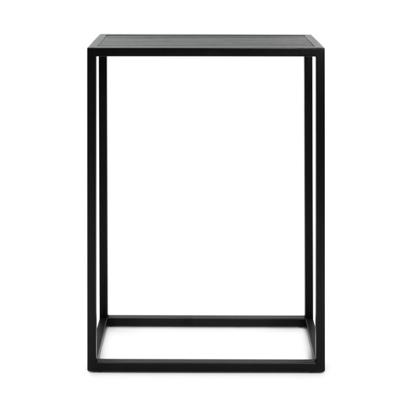 Konsolinis staliukas juodos spalvos su ąžuolo masyvo stalviršiu 30x66 cm Daniël – Spinder Design