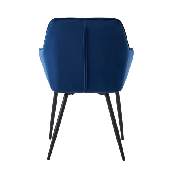 Tamsiai mėlynos spalvos iš audinio valgomojo kėdžių komplektas su porankiais 2 vnt. Nolan Square – Unique Furniture-image-4