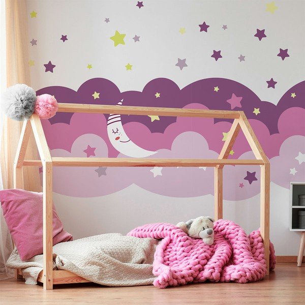 Sienų lipdukas Ambiance Scandinavian Clouds Starry Sky-image-1