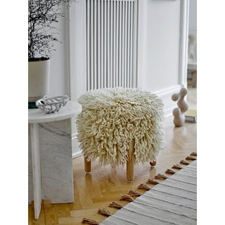 Rankų darbo iš medvilnės mišinio kilimas kreminės spalvos 75x245 cm Avino – Bloomingville