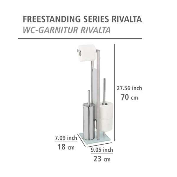 Tualeto popieriaus stovas su tualeto šepečiu Wenko Rivalta-image-4