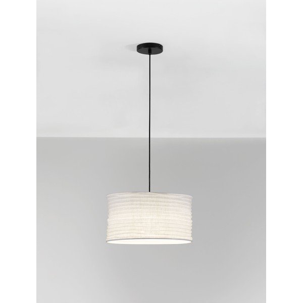 Baltos spalvos iš lino kabantis šviestuvas ø 38 cm Linnet – Nova Luce-image-2