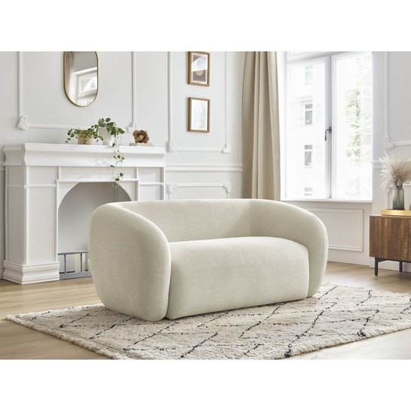 Smėlio spalvos sofa iš šenilinio audinio 160 cm Celine – Bobochic Paris-image-1