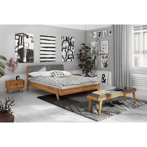 Ąžuolinė dvigulė lova 140x200 cm Retro 1 - The Beds-image-4