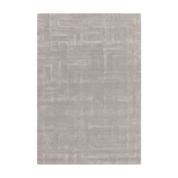 Kilimas iš vilnos šviesiai pilkos spalvos 120x170 cm Maze – Asiatic Carpets