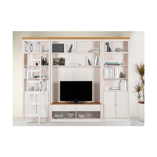 Iš pušies masyvo TV spintelių komplektas baltos spalvos 288x223 cm Anita – Støraa-image-2