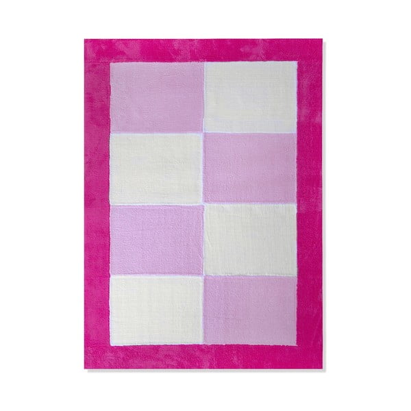 Vaikiškas kilimas Mavis Pink Squares, 100x150 cm