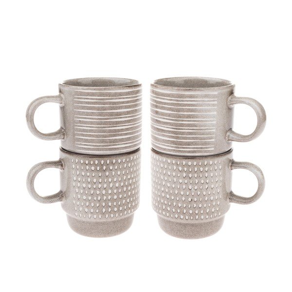 Šviesiai rudos spalvos iš keramikos puodeliai 4 vnt. 290 ml – Dakls