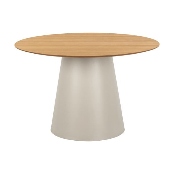 Apvalios formos valgomojo stalas su ąžuolo dekoro stalviršiu ø 120 cm Soli – Actona
