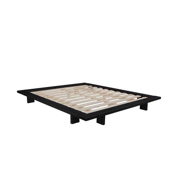 Pušies medienos dvigulė lova su čiužiniu Karup Design Japan Double Latex Black/Black, 160 x 200 cm-image-3
