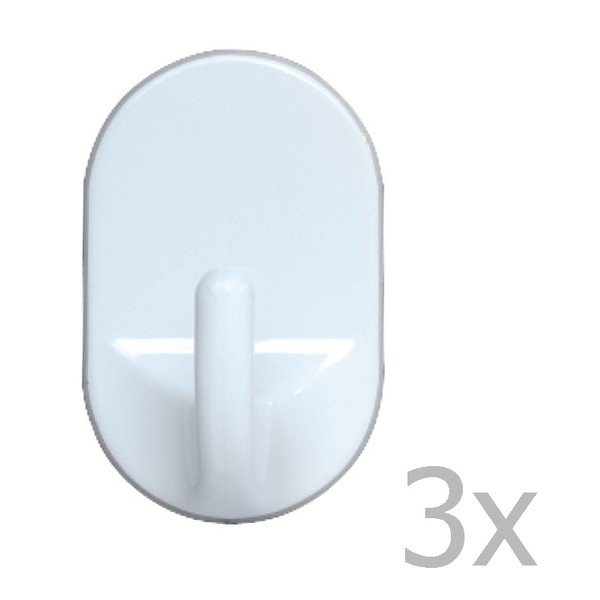 3 sieninių kabliukų rinkinys Wenko Medium Oval Hooks White-image-1