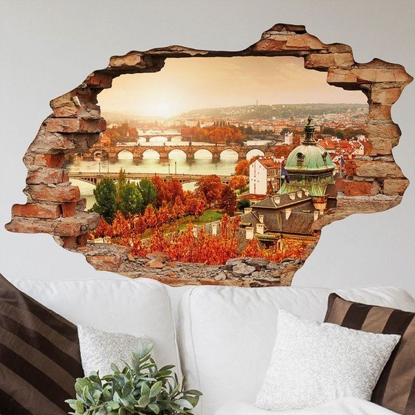 3D sieninis lipdukas Ambiance Prague Autumn, 90 x 60 cm-image-1