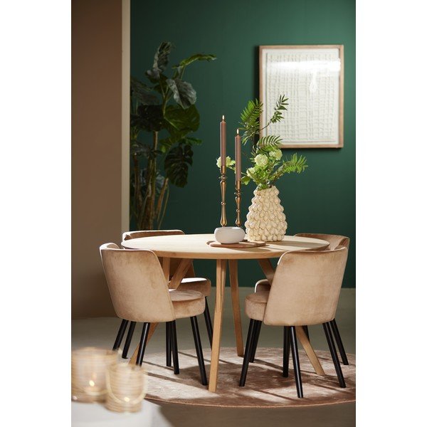 Iš mango masyvo apvalios formos valgomojo stalas ø 120 cm Quenza – Light & Living-image-1