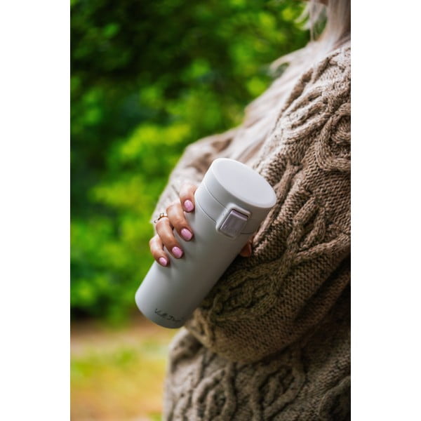 Baltas kelioninis termo puodelis Vialli Design Fuori, 400 ml-image-2