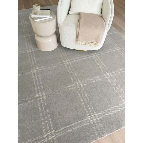 Kilimas iš vilnos šviesiai pilkos spalvos 300x400 cm Calisia M Grid Prime – Agnella-image-1