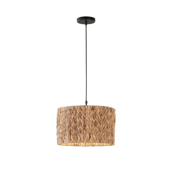 Kabantis šviestuvas juodos spalvos/natūralios spalvos ø 38 cm iš vandens hiacinto Hyazinthe – Fischer & Honsel