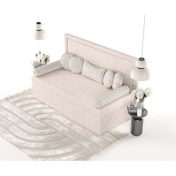 Viengulė lova smėlio spalvos audiniu dengta 90x200 cm Scala – Maison de Rêve-image-4