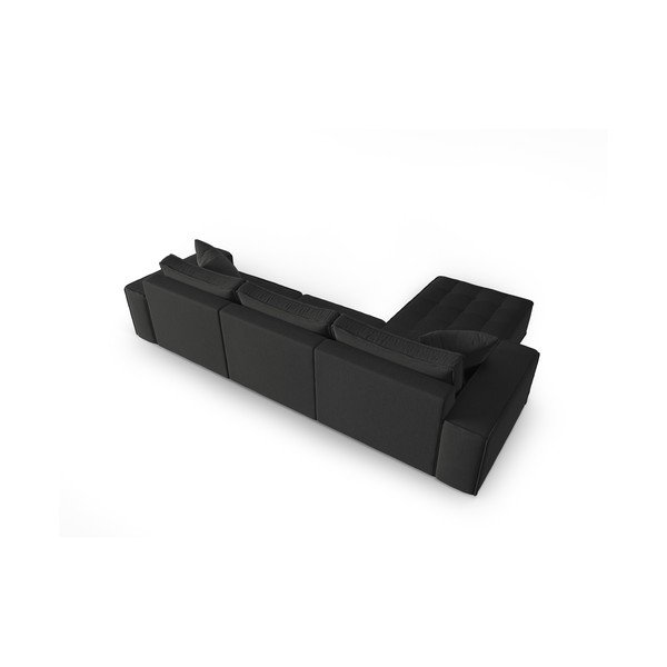 Kampinė sofa juodos spalvos (su kairiuoju kampu) Mike – Micadoni Home-image-4