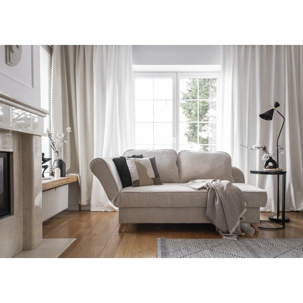 Smėlio spalvos iš kordinio velveto gultas (su kairiuoju kampu) Chic Charlotte – Miuform-image-2