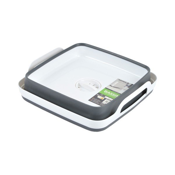 Baltos spalvos/pilkos spalvos praustuvas 9 l – Homéa-image-1