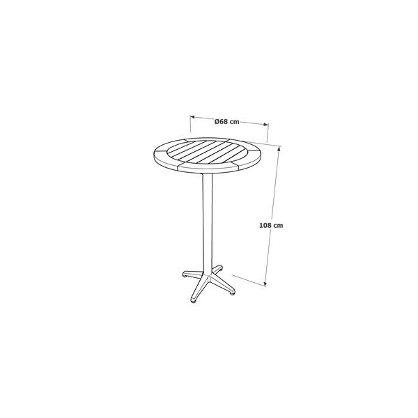 Iš aliuminio apvalios formos sodo valgomojo stalas ø 68 cm Spring – Ezeis-image-2