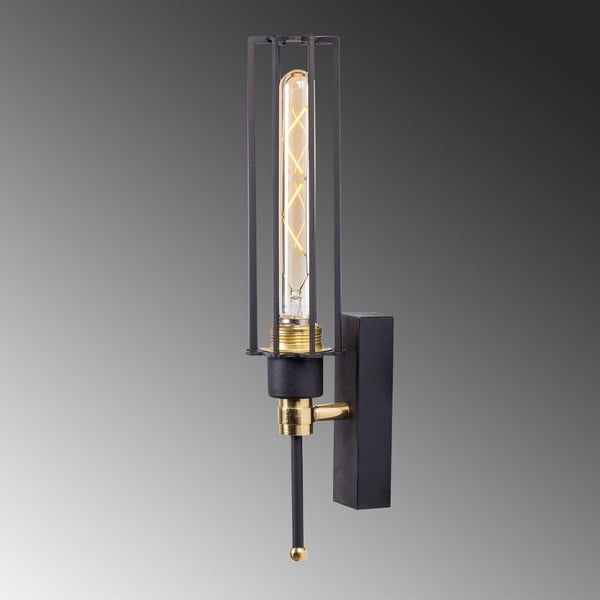 Sieninė lempa juodos spalvos/auksinės spalvos ø 8 cm Fellini – Opviq lights-image-3