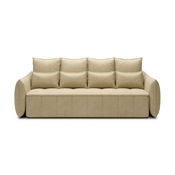 Smėlio spalvos iš velveto sulankstoma/su sandėliavimo vieta sofa 242 cm Weltton – ELTAP