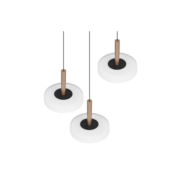 Kabantis šviestuvas juodos ir baltos spalvos/auksinės spalvos LED su pritemdymo funkcija ø 35 cm su stiklo gaubtu Celeste – Trio-image-4