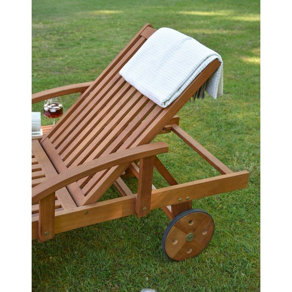 Medžio masyvo sodo šezlongas rudos spalvos Beverly Hills – Garden Pleasure-image-2