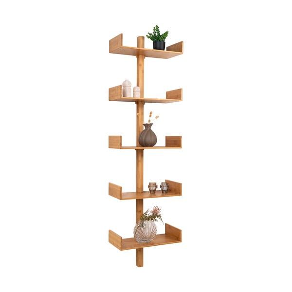 Iš bambuko kelių aukštų sieninė lentyna natūralios spalvos 50 cm Villa – House Nordic-image-3
