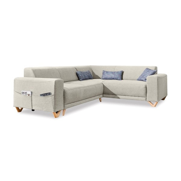 Smėlio spalvos sulankstoma/su sandėliavimo vieta kampinė sofa (su dešiniuoju kampu/„L“ formos) Classy Sophie – Miuform