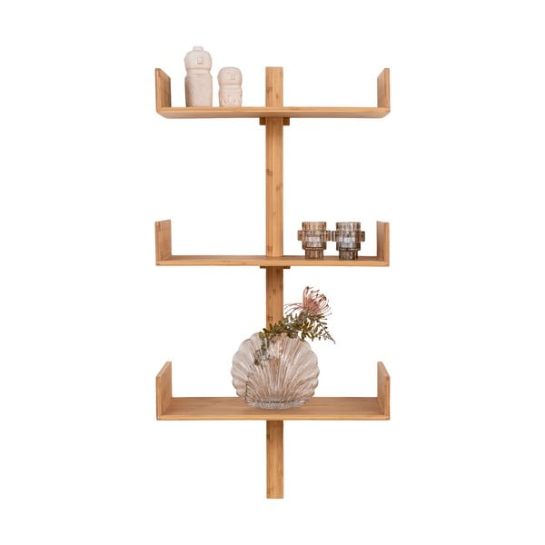 Iš bambuko kelių aukštų sieninė lentyna natūralios spalvos 50 cm Villa – House Nordic-image-3