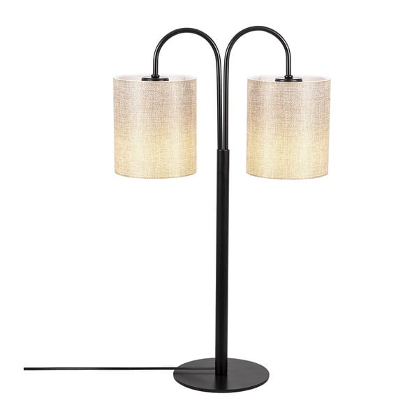 Juoda metalinė stalinė lempa su kreminiais atspalviais Opviq lights Sifi-image-3