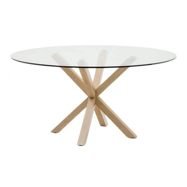 Apvalios formos valgomojo stalas su stikliniu stalviršiu ø 150 cm Argo – Kave Home