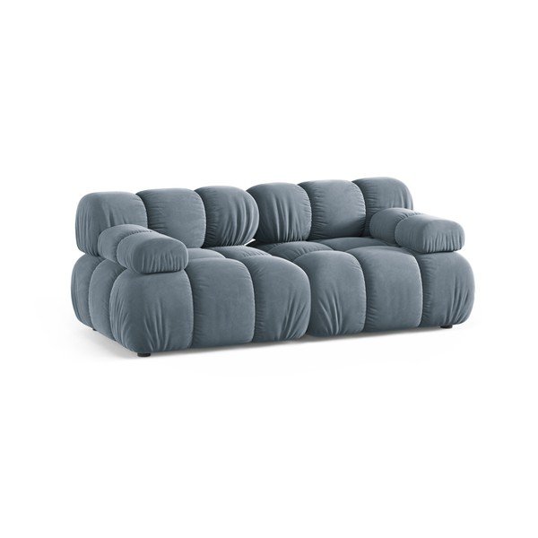Pilkos spalvos sofa iš velveto 188 cm – Micadoni -image-1