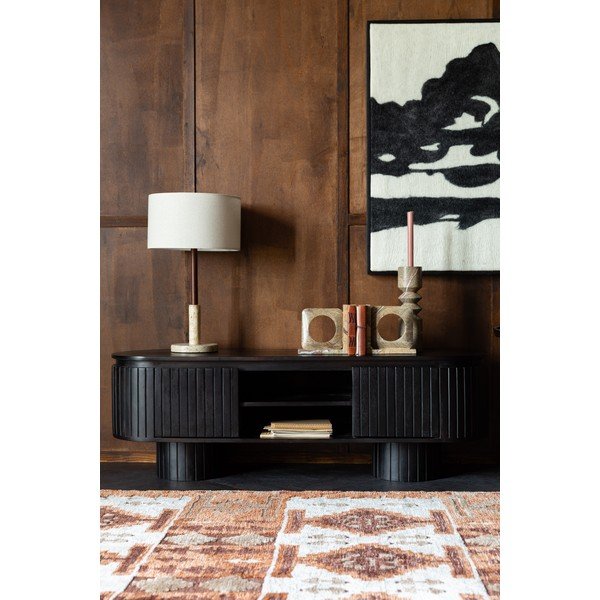 Tamsiai rudos spalvos iš mango masyvo TV spintelė 140x45x40 cm Kenji – Dutchbone-image-1